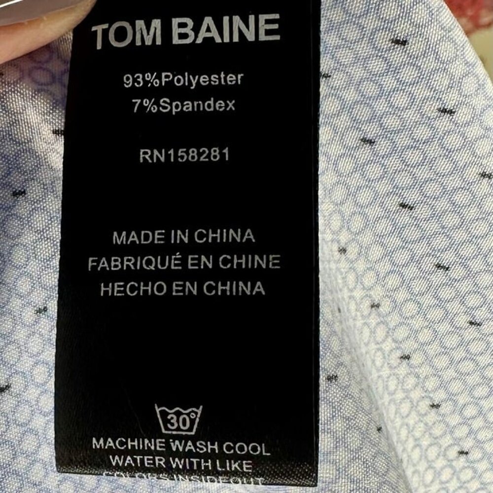 NWT Tom Baine Button Down Performance Collection Slim Fit Shirt XXL - Picture 11 of 12